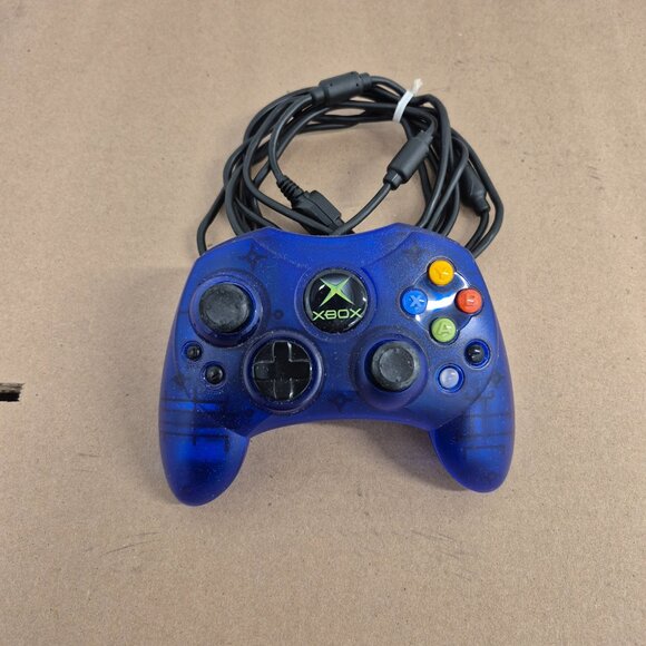 *SOLD* Original Xbox Controller Wired Translucent Blue OEM W Breakaway Cable - Picture 2 of 6